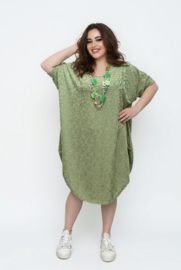 AKH oversized viscose mix jurk/tuniek met zakken apart stretch
