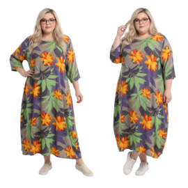 AKH oversized viscose ballon zomer jurk  apart