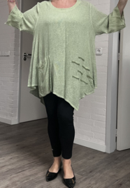 Moonshine oversized de modieuze kleuring  linnen/viscose  A-lijn tuniek