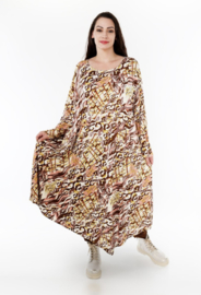 AKH oversized jersey viscose A-lijn jurk apart stretch