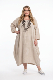 Moonshine katoen A-lijn jurk beige