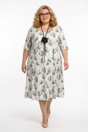 New Jersey viscose A-lijn jurk stretch