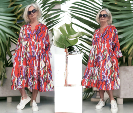 Vincenzo Allocca oversized viscose A-lijn BOHO jurk