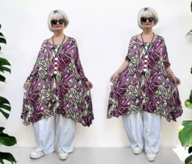 AKH oversized viscose A-lijn tuniek apart  stretch