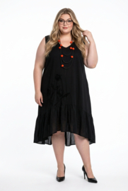 Moonshine katoen A-lijn jurk zwart /stretch