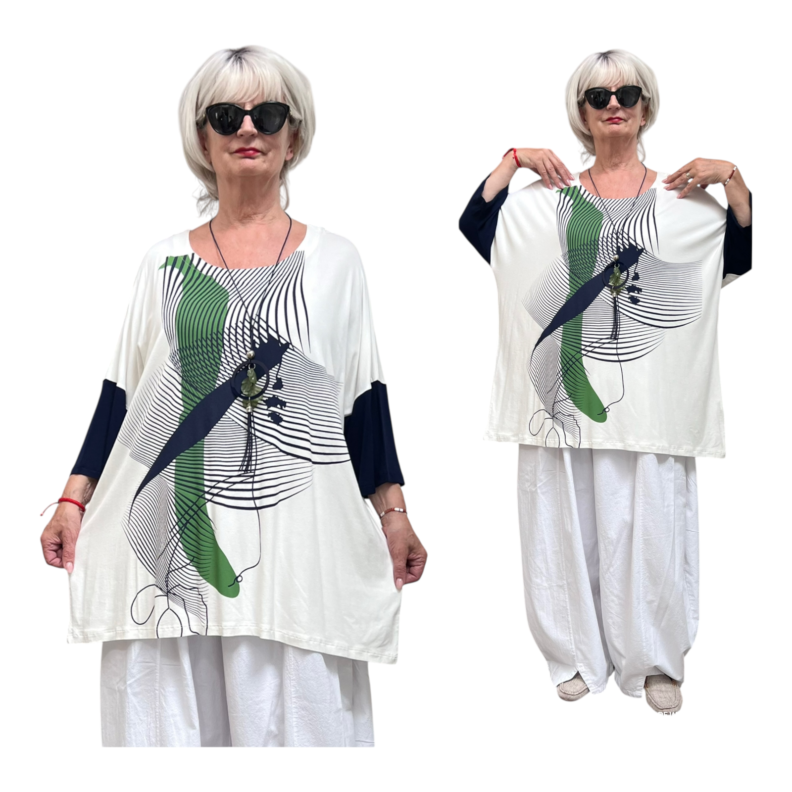 Zedd Plus viscose top met ketting stretch