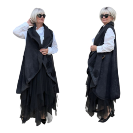 Vincenzo Allocca oversized jeans mouwloze blazer/vest apart/stretch
