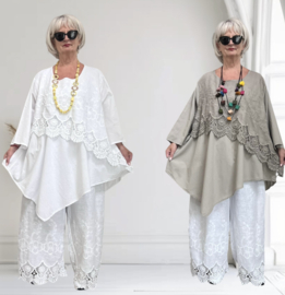 Moonshine linnen/katoen A-lijn tuniek/ geborduurd / in meerdere kleuren