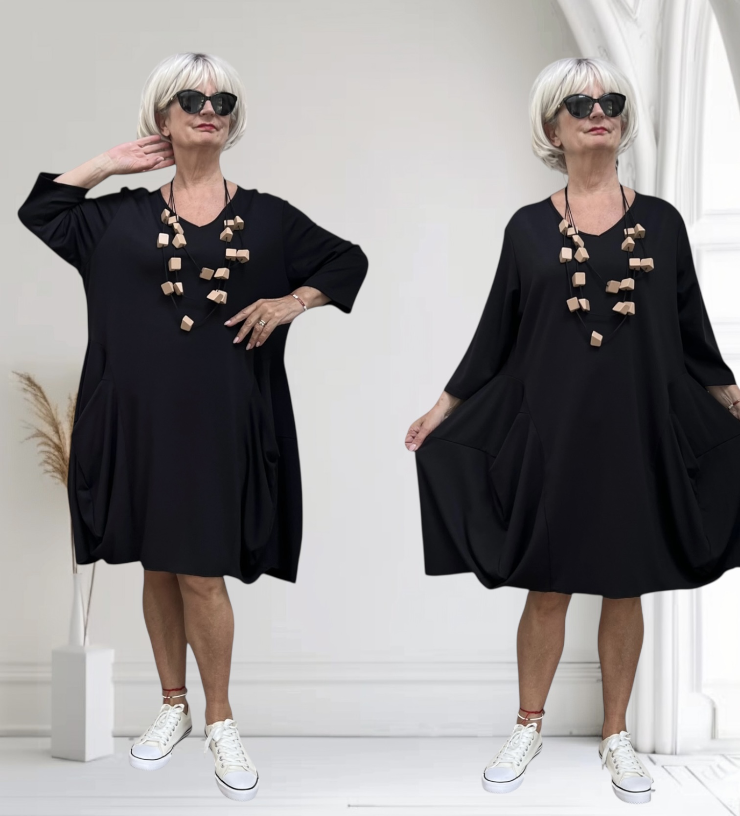 KEKOO design viscose A-lijn jurk stretch