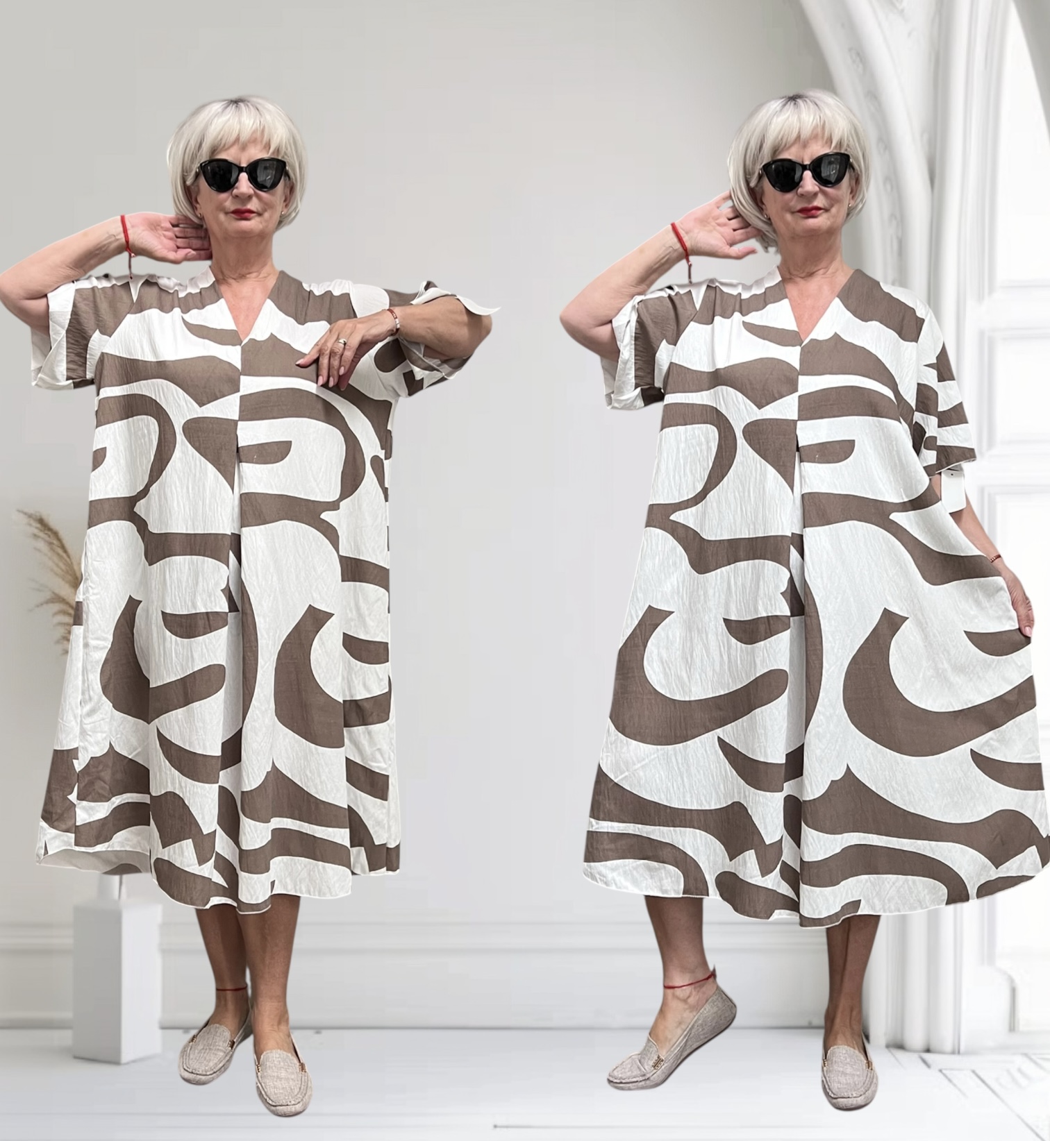 ITALIA MODA oversized visccose zomer jurk apart