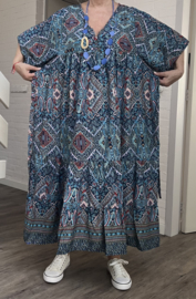 UNIDIVA viscose/zijde  A-lijn zomer jurk apart