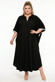 ITALIA MODA viscose jurk/kaftan zwart