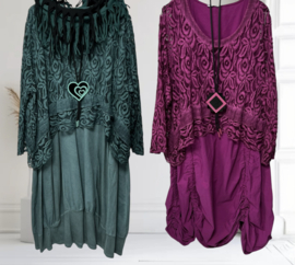 Moonshine oversized de modieuze kleuring  katoen KANTEN top apart stretch /in meerdere kleuren