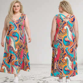 Ophilia viscose A-lijn jurk/ stretch