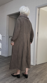 LUUKAA de modieuze kleuring oversized katoen A-lijn jurk stretch
