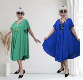 ITALIA MODA viscose mix A-lijn jurk apart/stretch  /in meerdere kleuren