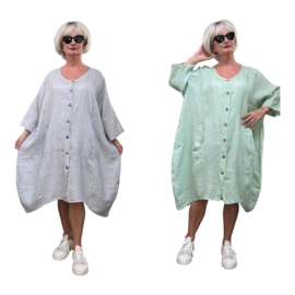 Moonshine linnen A-lijn jurk/hemd/tuniek met knoopsluiting  apart/in meerdere kleuren
