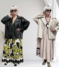 NEW COLLECTION oversized  eco leder jas met ritssluiting  stretch  /in meerdere kleuren