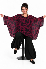 ITALIA MODA oversized chiffon tuniek/ poncho/gevoerd//in meerdere kleuren 