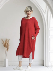 AKH gebreide oversized tuniek/jurk  apart stretch