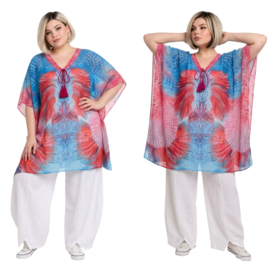 ONE OF A KIND  viscose zomerponcho/tuniek