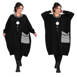 AKH oversized gebreide tuniek/jurk  apart stretch