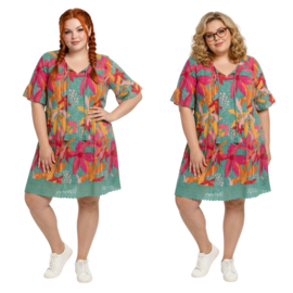 One Summer  katoen A-lijn jurk met kant