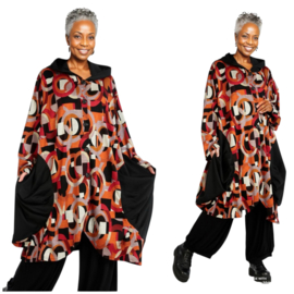 AKH viscose mix blazer met capuchon en zakken stretch