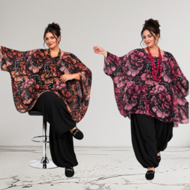 ITALIA MODA oversized chiffon tuniek/ poncho/gevoerd//in meerdere kleuren