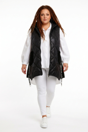 ITALIA A-lijn vest/gilet met capuchon  zwart