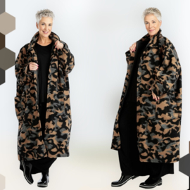 AKH oversized lange wollen winterjas/mantel  gevoerd