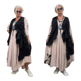 Vincenzo Allocca oversized A-lijn mouwloze vest zwart