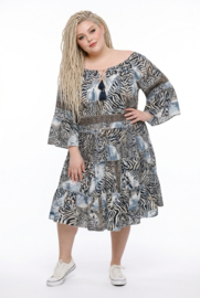 UNIDIVA polysilk A-lijn zomer jurk apart