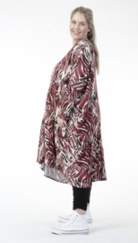AKH oversized viscose mix A-lijn jurk apart stretch