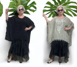 Italia oversized katoen top/tuniek/poncho apart/in meerdere kleuren