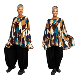 AKH viscose oversized A-lijn tuniek/top met zakken apart stretch