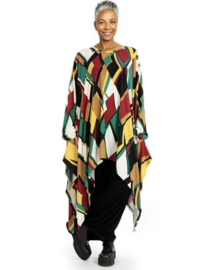 AKH viscose asymmetrisch oversized A-lijn tuniek/top met zakken apart stretch