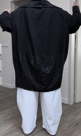 Vincenzo Allocca katoen joggingsstof blazer/jas zwart/stretch