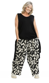 AKH viscose ballon broek zwart/wit