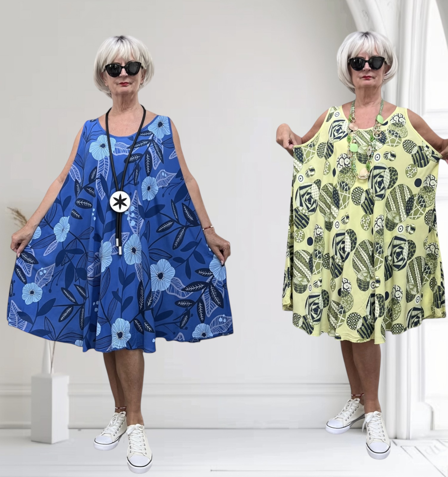 ITALIA oversized viscose A-lijn zomer jurk/in meerdere kleuren