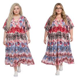 UNIDIVA viscose/zijde A-lijn zomer jurk apart