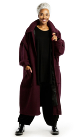 AKH oversized lange wollen winterjas/mantel  gevoerd