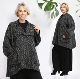 AKH  oversized viscose  A-lijn korte tussenjas /blazer stretch