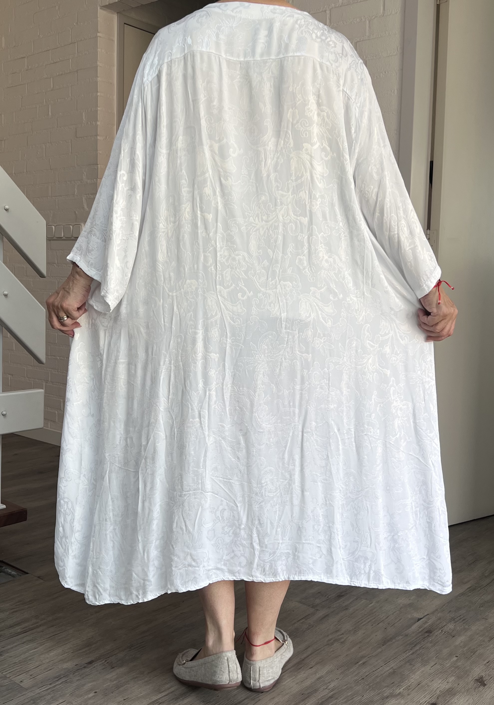 MB Germany satijn/viscose A-lijn jurk/blouse  met zakken/in meerdere kleuren