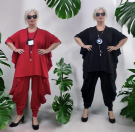 SASHA BARI jersey oversized katoen vrijetijdspak(tuniek + broek) apart stretch /in meerdere kleuren