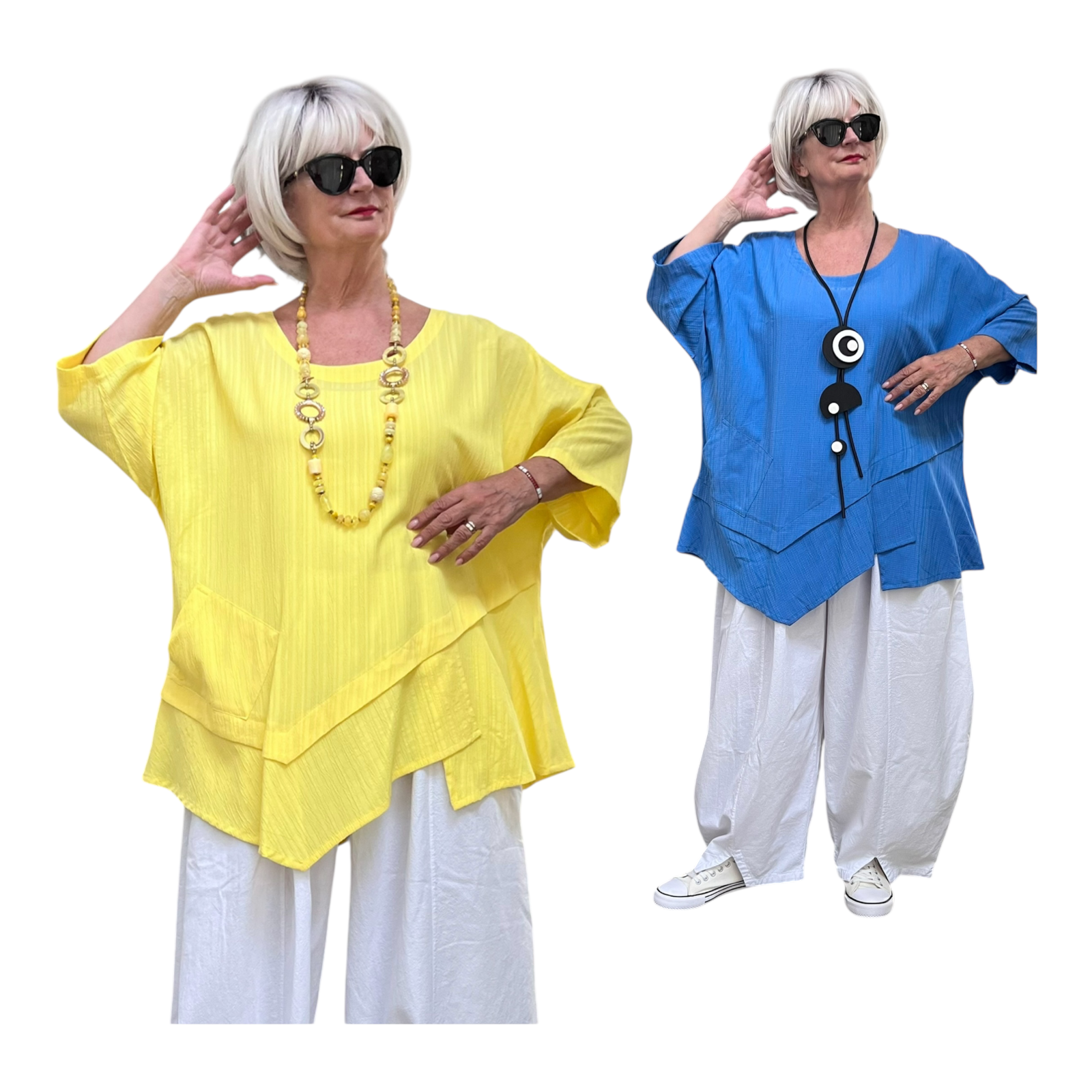 SINNE design.. A- lijn viscose top/tuniek/in meerdere kleuren