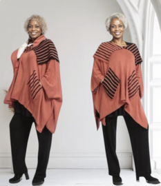 AKH oversized katoen gebreide  tuniek/top apart stretch