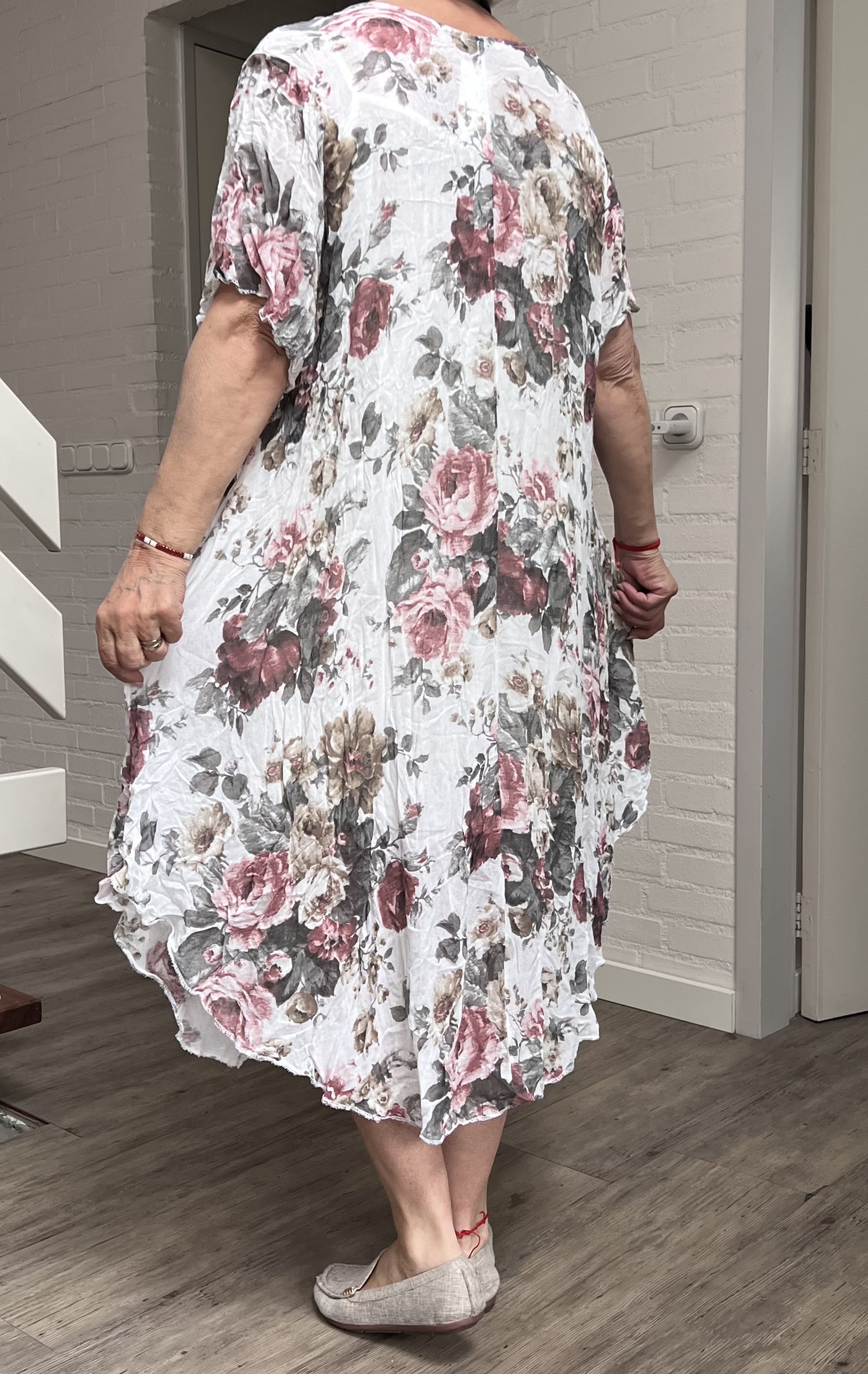 ITALIA oversized viscose A-lijn zomer jurk + onderjurk/in meerdere kleuren