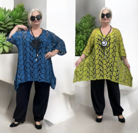 La Bass de modieuze kleuring katoen KANTEN tuniek apart/in meerdere kleuren