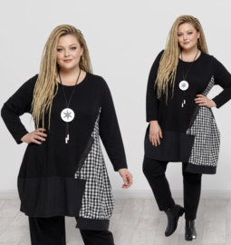 Vincenzo Allocca oversized viscose A-lijn tuniek tuniek zwart/wit